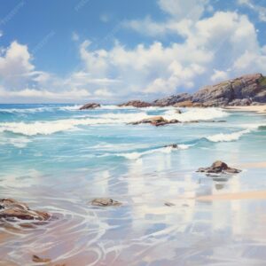peaceful seascape painting